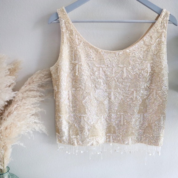 Vintage Tops - Vintage Belle Jacob beaded and sequin tank top